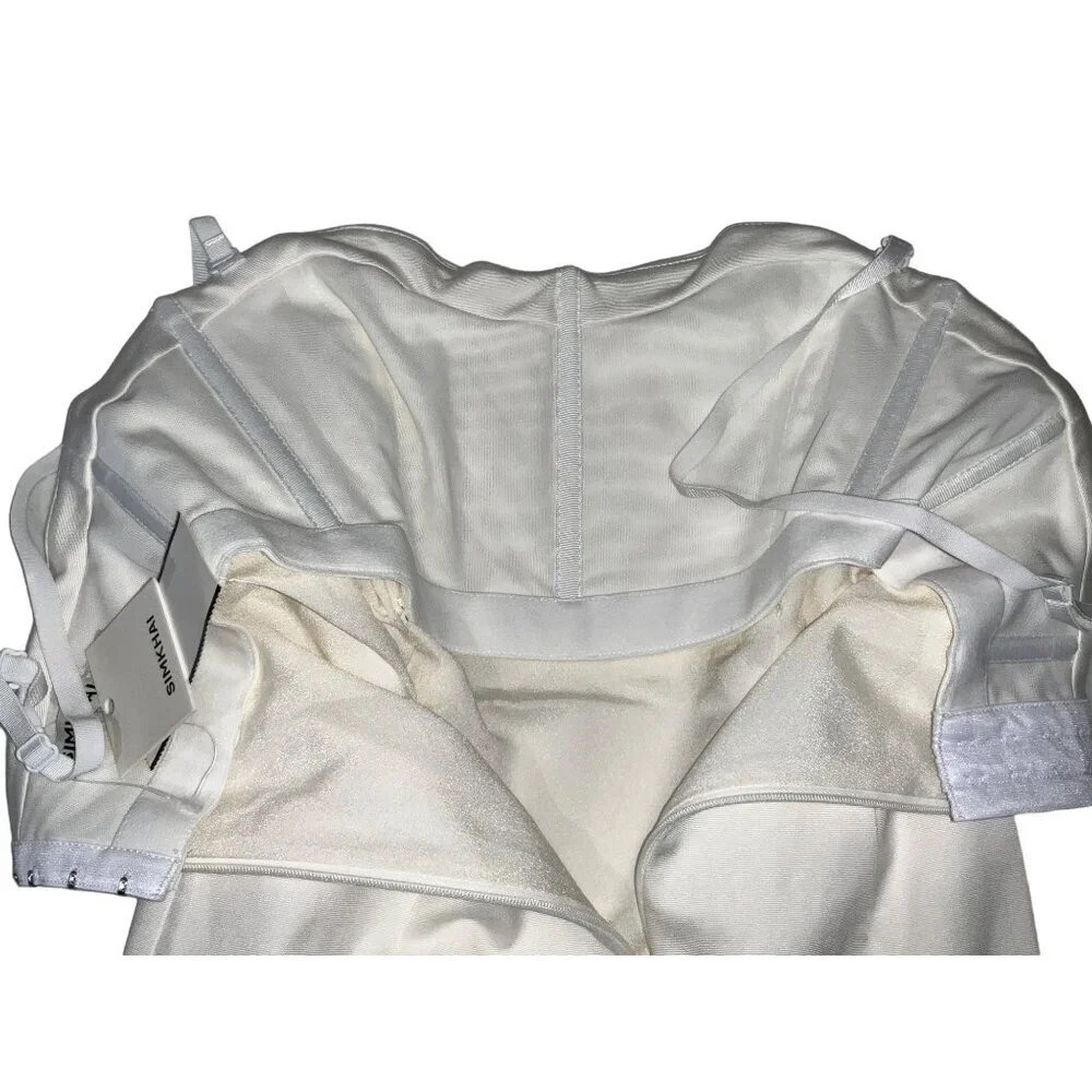 SIMKHAI Caspian Bustier Midi Dress in White New Womens Bodycon Corset - Picture 8 of 15